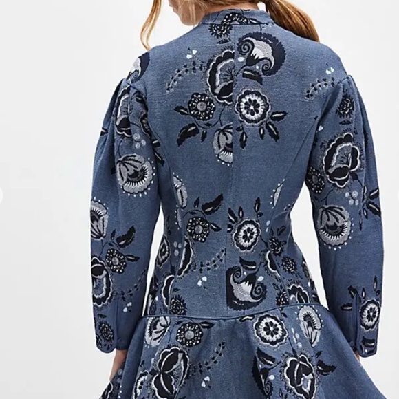 Charo Ruiz Ibiza "Ara" Mini Dress in Blue Jacquard (NWT) - Picture 2 of 3